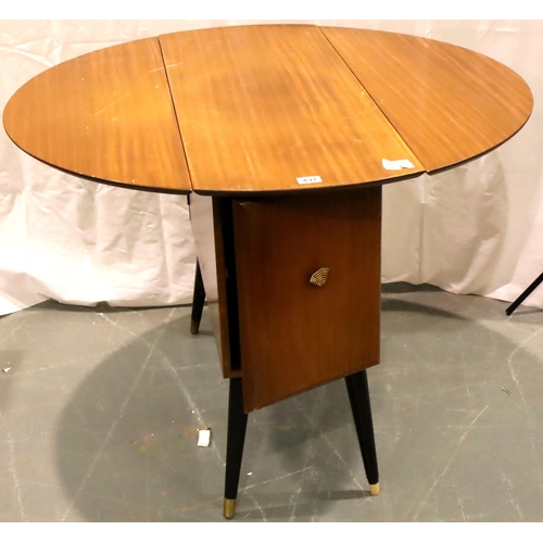 497 - Millwood drop leaf table with lower cupboard section, 42 x 106 x 76 cm H. Not available for in-house... 