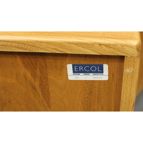 488 - Ercol Windsor light elm bedside cabinet with one drawer and single cupboard, 47 x 44 x 69 cm H. Not ... 