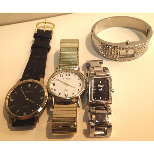 1075 - Four mixed wristwatches, working at lotting. P&P Group 1 (£14+VAT for the first lot and £1+VAT for s... 