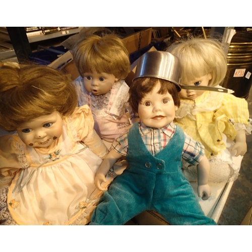 1248 - Four boxed Danbury mint lifelike dolls. Not available for in-house P&P, contact Paul O'Hea at Mailbo... 