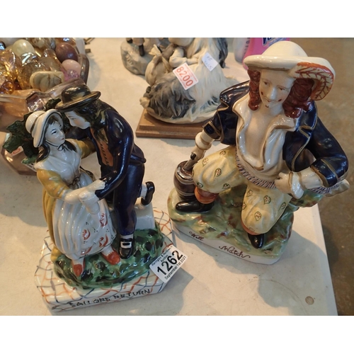 1262 - Two ceramic figurines; Sailors Return and Will Watch. Not available for in-house P&P, contact Paul O... 