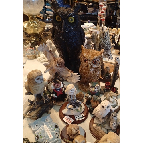 1269 - Large quantity of figurines, mainly Owls. Not available for in-house P&P, contact Paul O'Hea at Mail... 