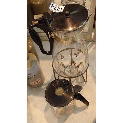 1274 - Tefal coffee pot and stand. Not available for in-house P&P, contact Paul O'Hea at Mailboxes on 01925... 