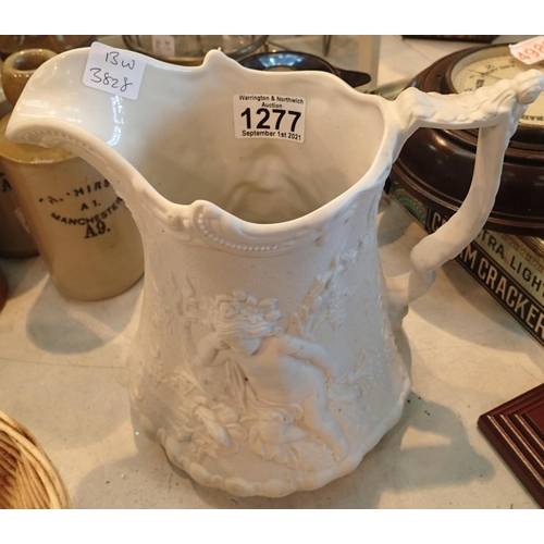 1277 - Portmeirion Parian ceramic jug. Not available for in-house P&P, contact Paul O'Hea at Mailboxes on 0... 