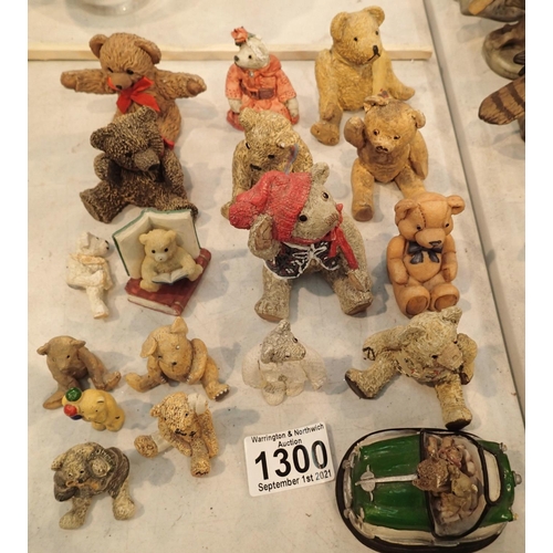 1300 - Fifteen novelty bear figurines. Not available for in-house P&P, contact Paul O'Hea at Mailboxes on 0... 