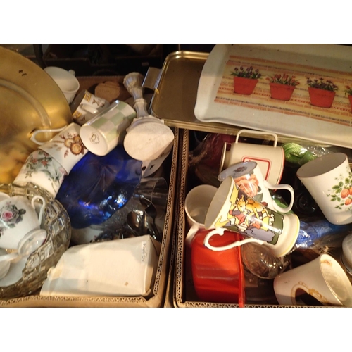 1335 - Two boxes of mixed ceramics and glassware. Not available for in-house P&P, contact Paul O'Hea at Mai... 