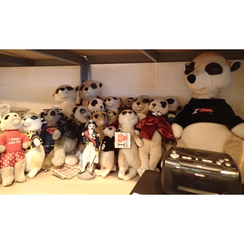 1352 - Collection of soft/plush Meerkat toys. Not available for in-house P&P, contact Paul O'Hea at Mailbox... 