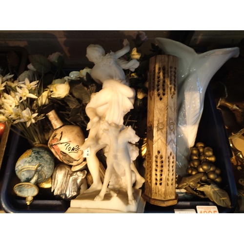 1360 - Mixed lot of ceramics and other items including a large vase and ceramic flowers. Not available for ... 