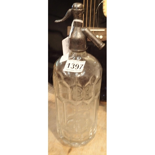 1397 - Vintage Cantrell and Cochrane soda syphon made in faceted glass and etched with company logo. Not av... 