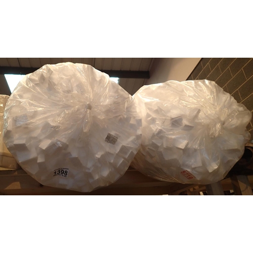 1398 - Two five square foot polystyrene packing pieces. Not available for in-house P&P, contact Paul O'Hea ... 