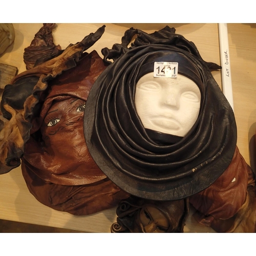 1401 - Five R N Piel leather  face from Puerto Plata Dominican Republic. Not available for in-house P&P, co... 