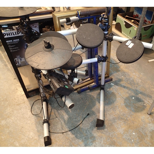 1414 - Electronic drum kit model AXK2, missing one pad and the power adapter. Not available for in-house P&... 