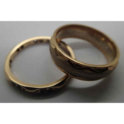 88 - Two 9ct gold rings, size N and O, combined 6.6g, one stone set. P&P Group 1 (£14+VAT for the first l... 