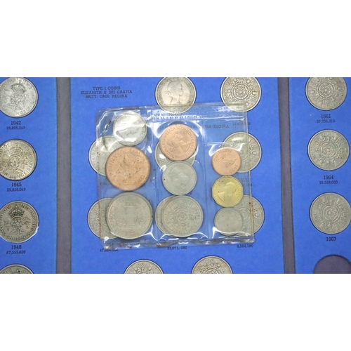 3018 - GB 1941-1969 florins in Whitman folder, no 1941 or 1943, uncirculated set farthing to half crown coi... 