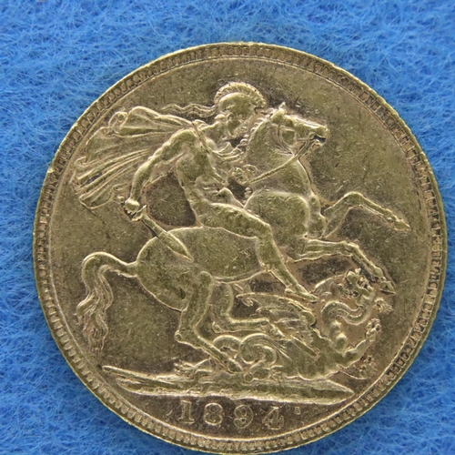 3195 - 1894 sovereign of Queen Victoria, our grade aEF. P&P Group 1 (£14+VAT for the first lot and £1+VAT f... 