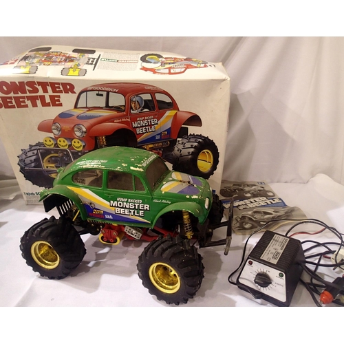 2068 - Tamiya monster remote control Beetle with charger, no remote. P&P Group 3 (£25+VAT for the first lot... 