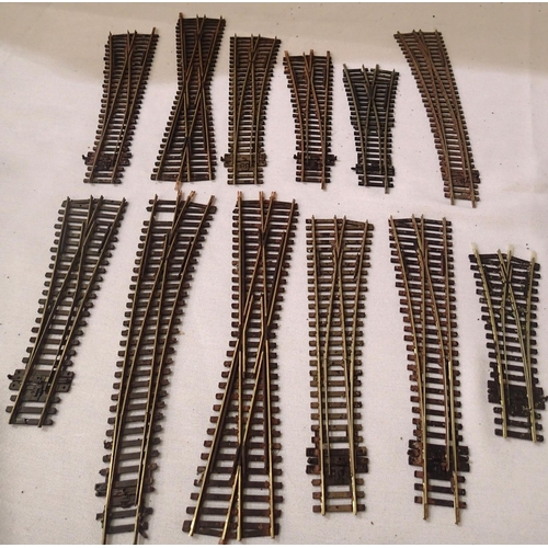 2099 - Twelve OO scale Peco points/crossings, weathered ex layout condition. P&P Group 1 (£14+VAT for the f... 