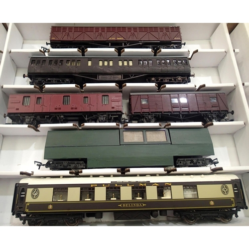 2111 - Six OO scale coaches, Siphon and Dapol track cleaner, repainted mostly good condition in Warley stor... 