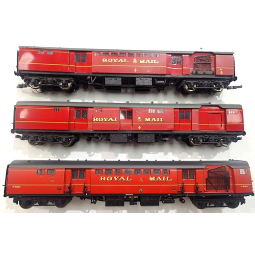 2112 - Three Royal Mail T.P.O. coaches, one Bachmann and two Southern Pride mostly in good to very good con... 