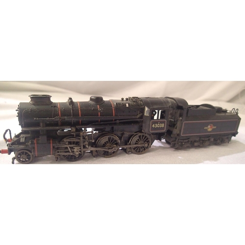 2119 - Bachmann 2.6.0. and tender, 43038 (renumbered), BR Black, Late Crest, DCC fitted no. 38, weathered a... 