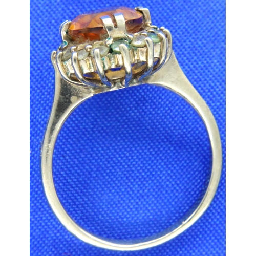 21A - 9ct gold and citrine dress ring, size M/N, 3.1g. P&P Group 1 (£14+VAT for the first lot and £1+VAT f... 