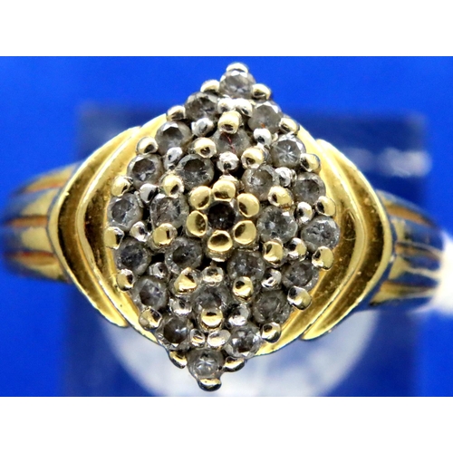 40 - 18ct gold diamond set cluster dress ring, 0.5cts total, size Q/R, 6.6g. P&P Group 1 (£14+VAT for the... 