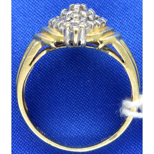 40 - 18ct gold diamond set cluster dress ring, 0.5cts total, size Q/R, 6.6g. P&P Group 1 (£14+VAT for the... 