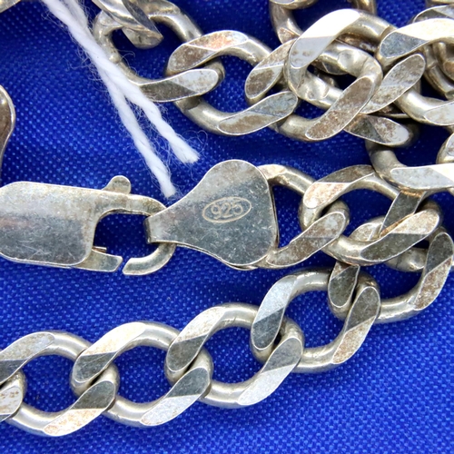 49 - Sterling silver neck chain, stamped 925, L: 76 cm, 42g. P&P Group 1 (£14+VAT for the first lot and £... 