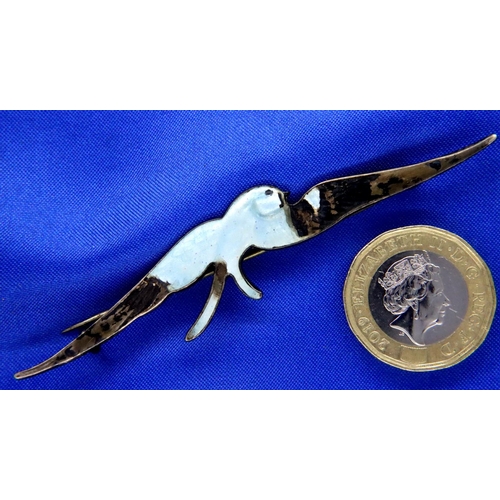 57 - Charles Horner bluebird pin brooch, L: 80 mm. Damage to enamel. P&P Group 1 (£14+VAT for the first l... 