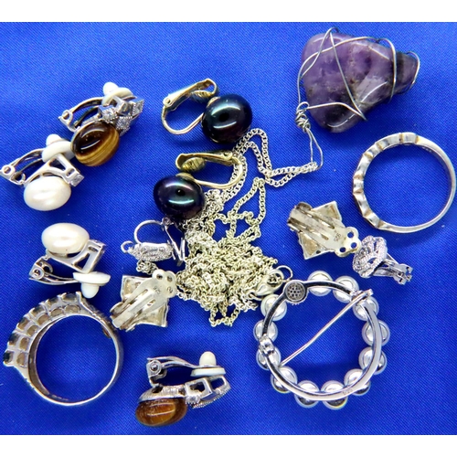 6A - Collection of sterling silver jewellery, combined 55g. P&P Group 1 (£14+VAT for the first lot and £1... 