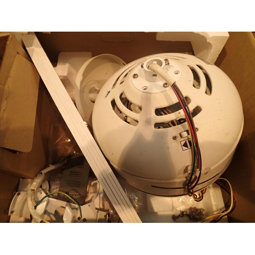 1599 - Large electric ceiling fan with remote control. Not available for in-house P&P, contact Paul O'Hea a... 