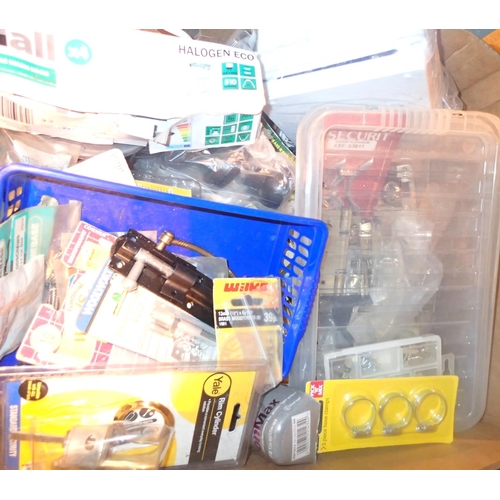 1604 - Box of mixed hardware items to include hinges, locks, nails etc. Not available for in-house P&P, con... 