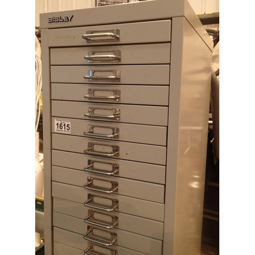 1615 - Vintage 22 drawer metal office cabinet. Not available for in-house P&P, contact Paul O'Hea at Mailbo... 