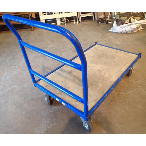 1627 - Heavy duty metal framed trolley. Not available for in-house P&P, contact Paul O'Hea at Mailboxes on ... 