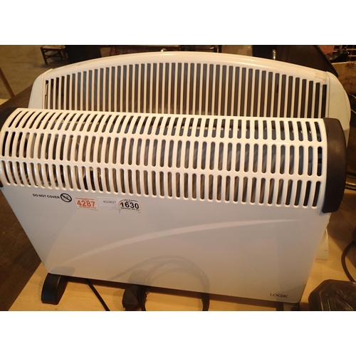 1630 - Logik electric heater plus one other heater. Not available for in-house P&P, contact Paul O'Hea at M... 