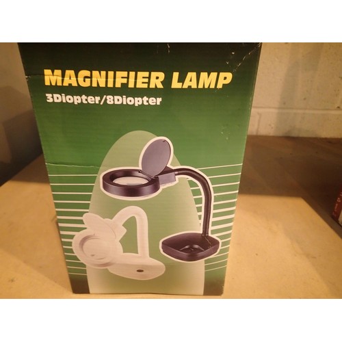 1067 - New old stock 3/2 dioptre magnifying lamp. Not available for in-house P&P, contact Paul O'Hea at Mai... 