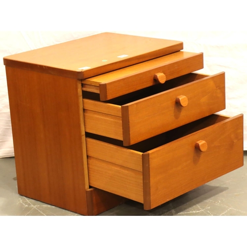 492 - Stag teak two drawer bed side cabinet 57 x 44 x 56 cm H. Not available for in-house P&P, contact Pau... 