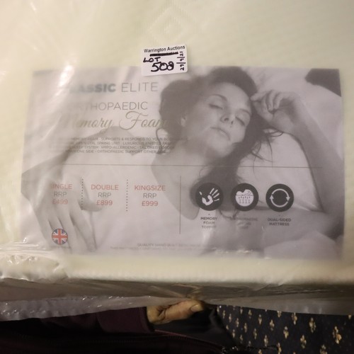 508 - King size memory foam mattress, new and sealed, 5ft. RRP £999. Not available for in-house P&P, conta... 