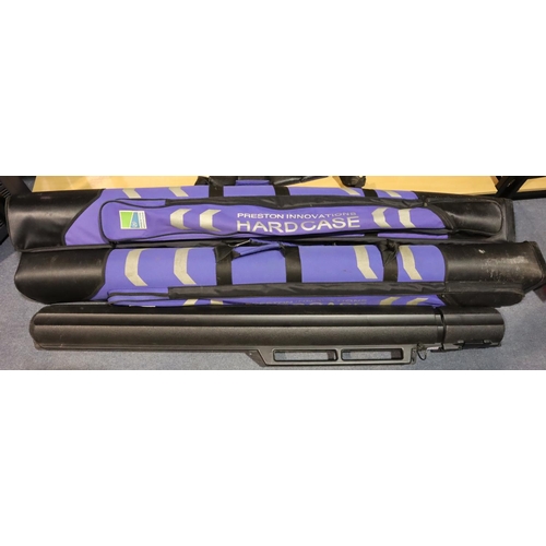 3070 - Two Preston Innovations hard case rod bags and a further hard case. Not available for in-house P&P, ... 