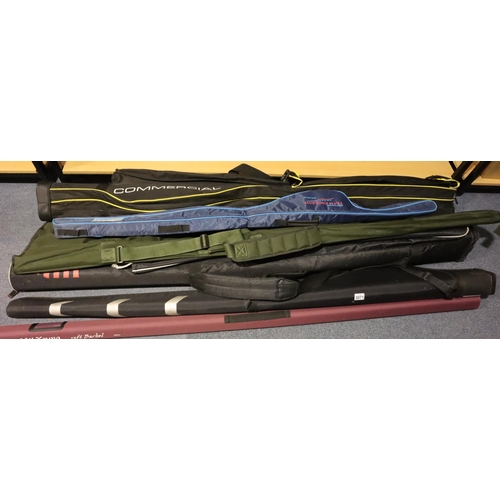 3071 - Selection of canvas rod bags and a Preston Innovations single rod hard case. Not available for in-ho... 