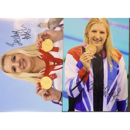 3102 - Olympics Interest: Rebecca Adlington, two pen signed publicity shots, each 12 x 8. P&P Group 1 (£14+... 