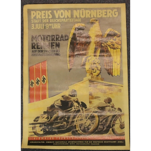 3114 - 1937 Nuremberg Grand Prix poster, 31 x 44 cm. P&P Group 3 (£25+VAT for the first lot and £5+VAT for ... 