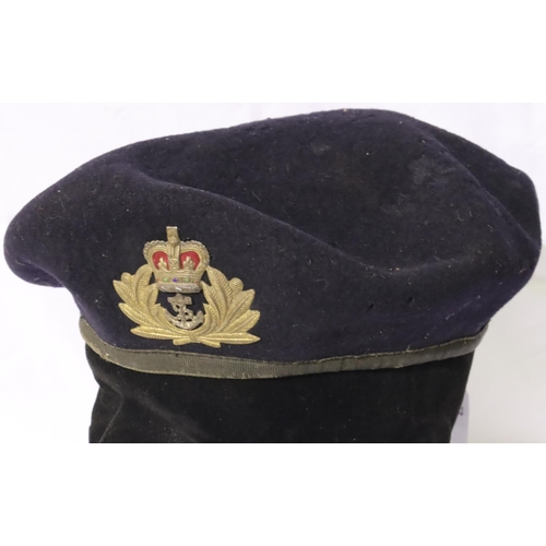 3133 - Royal Navy Officers beret circa 1960, purportedly owned by an ex-serviceman who served on HMS Ark Ro... 