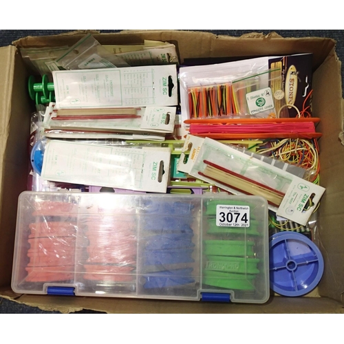 3074 - Box of mixed pole fishing accessories. P&P Group 3 (£25+VAT for the first lot and £5+VAT for subsequ... 