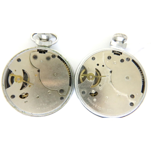 119 - Two Ingersoll crown wind open face pocket watches for spares or repair. P&P Group 2 (£18+VAT for the... 