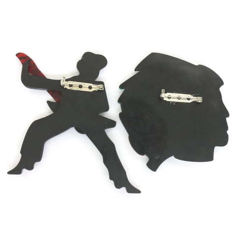 63 - Two Arts and Crafts type brooches, largest L: 12 cm. P&P Group 1 (£14+VAT for the first lot and £1+V... 