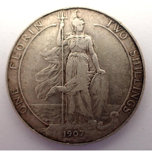 3085 - 1907 silver florin of Edward VII. P&P Group 1 (£14+VAT for the first lot and £1+VAT for subsequent l... 