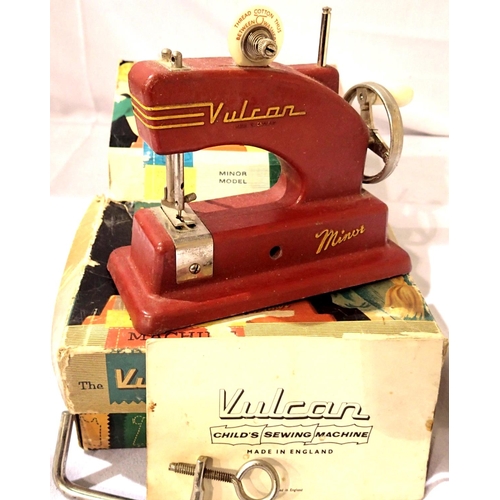 2244 - Vulcan Minor childs sewing machine, in good condition, box fair with instructions. P&P Group 1 (£14+... 