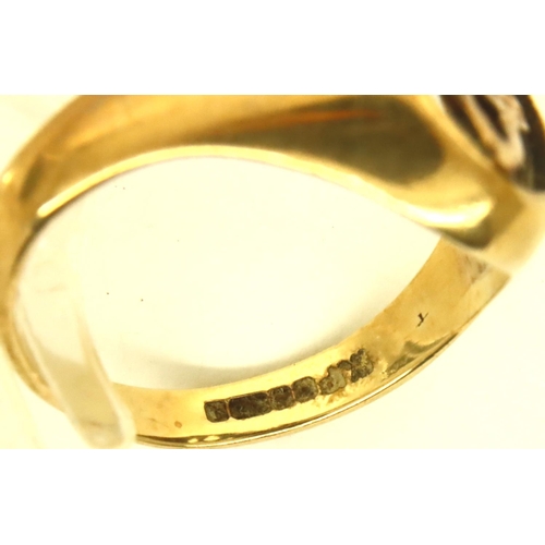 27 - Gents 9ct gold letter A signet ring, size T, 4.4g. P&P Group 1 (£14+VAT for the first lot and £1+VAT... 