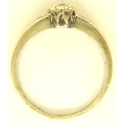 32 - 9ct white gold diamond ring with diamond set shoulders, size P, 2.6g. P&P Group 1 (£14+VAT for the f... 